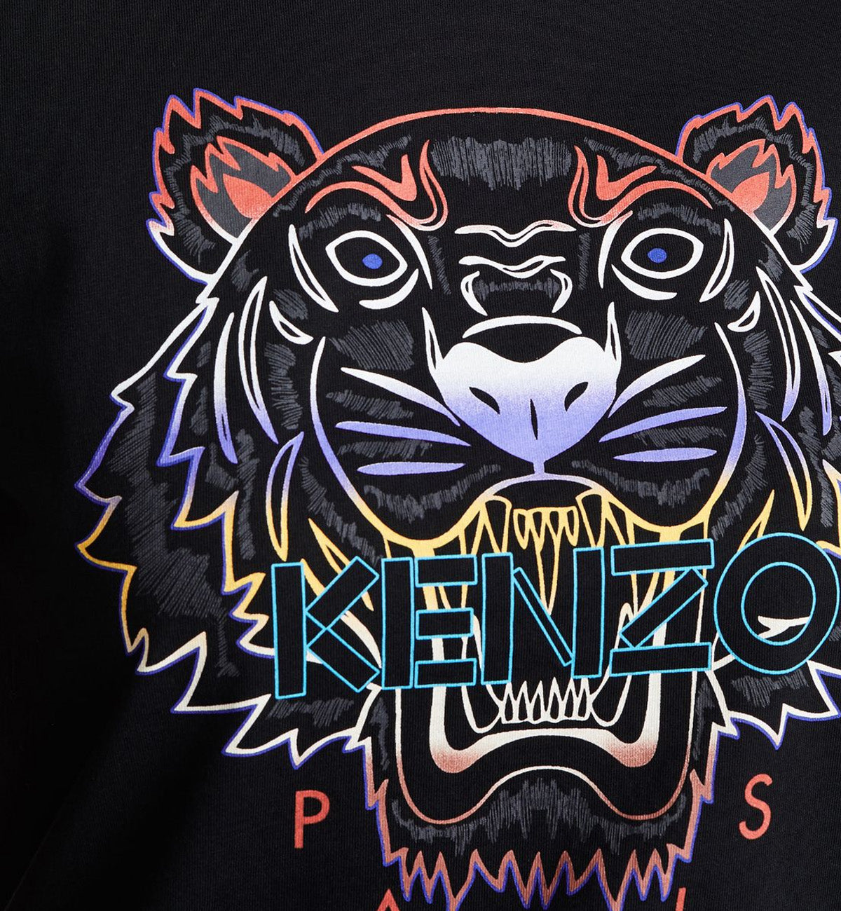 Kenzo Female Gradient Tiger Logo T-Shirt (Black)