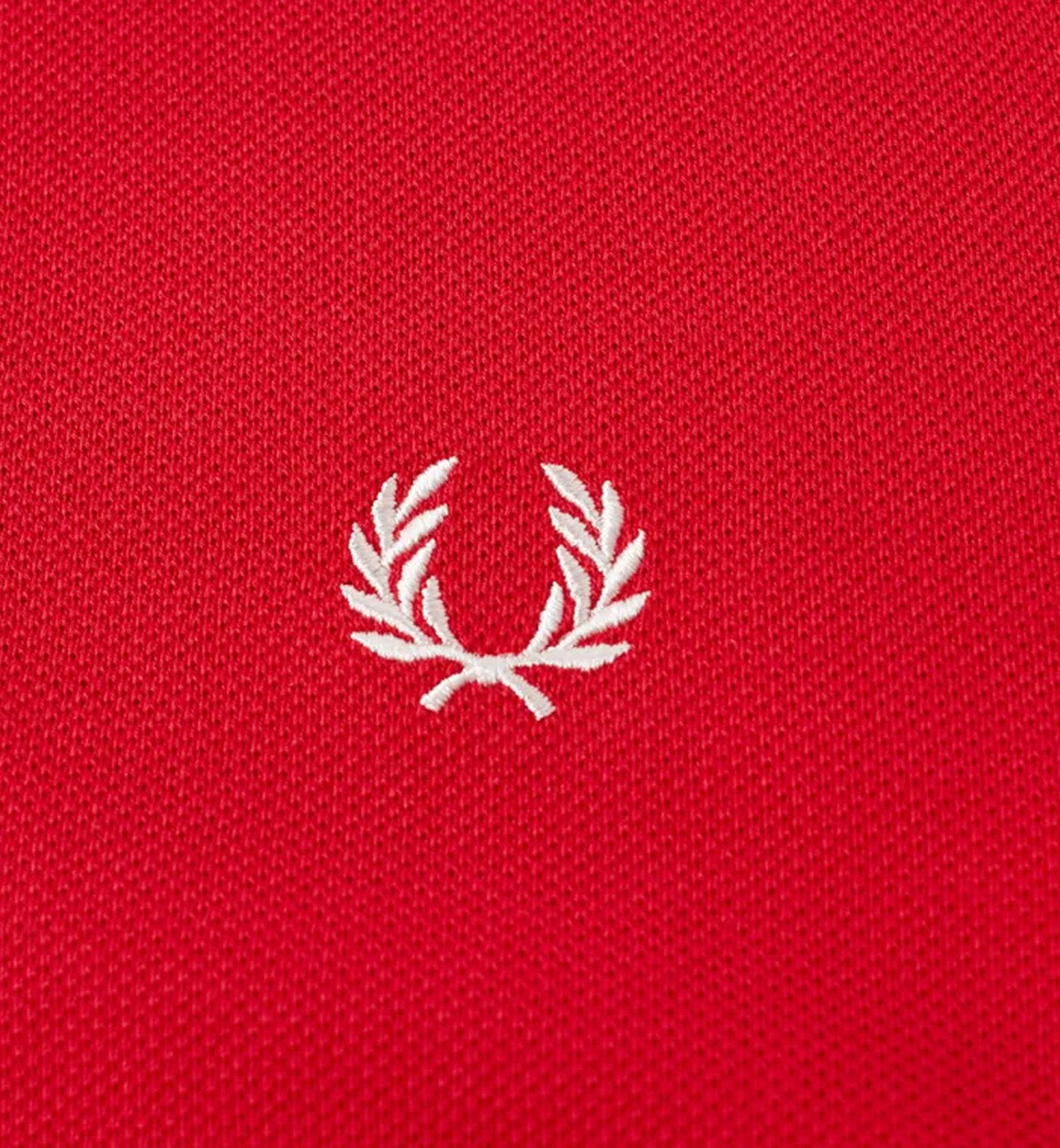 Fred Perry White Double Stripe Bright Red Polo Shirt