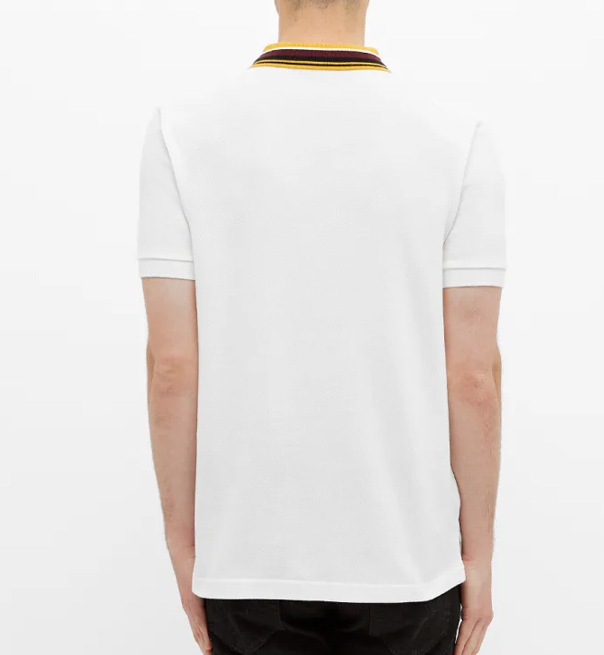 Fred Perry Yellow Black Striped White Polo Shirt