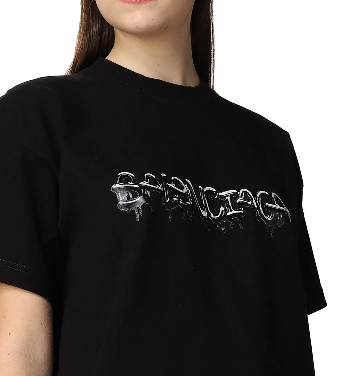 Balenciaga Black Slime Logo T-Shirt (Black)