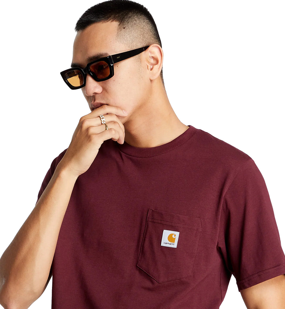 Carhartt Pocket Short Sleeve Tee (Dark Red)