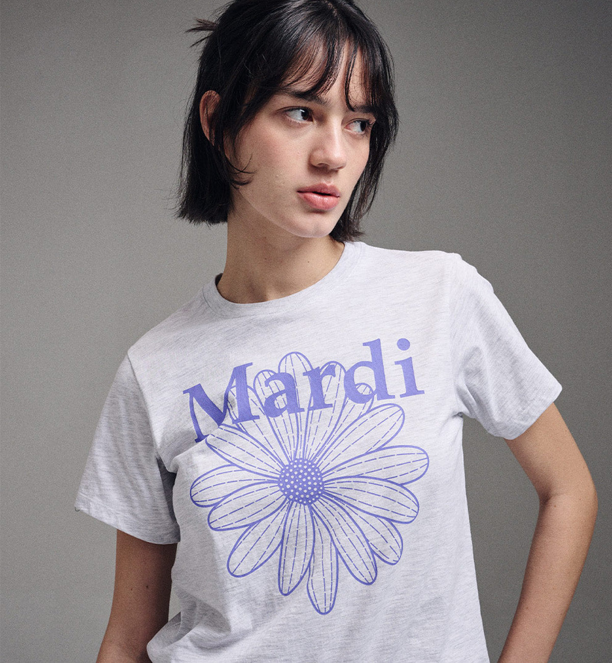 Mardi Mercredi Flower Mardi T-Shirt (Heather Purple)