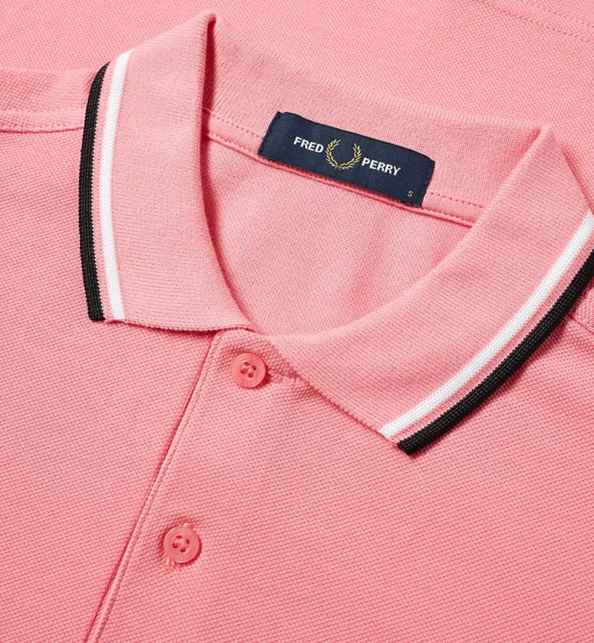 Fred Perry Black White Twin Tipped Pink Polo Shirt