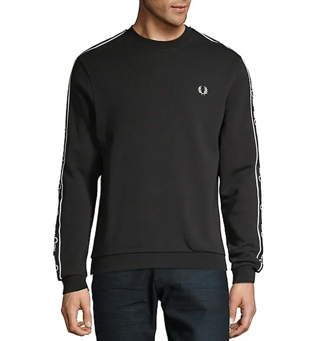 Fred Perry Long Sleeve T-Shirt with Side Taping (Black)
