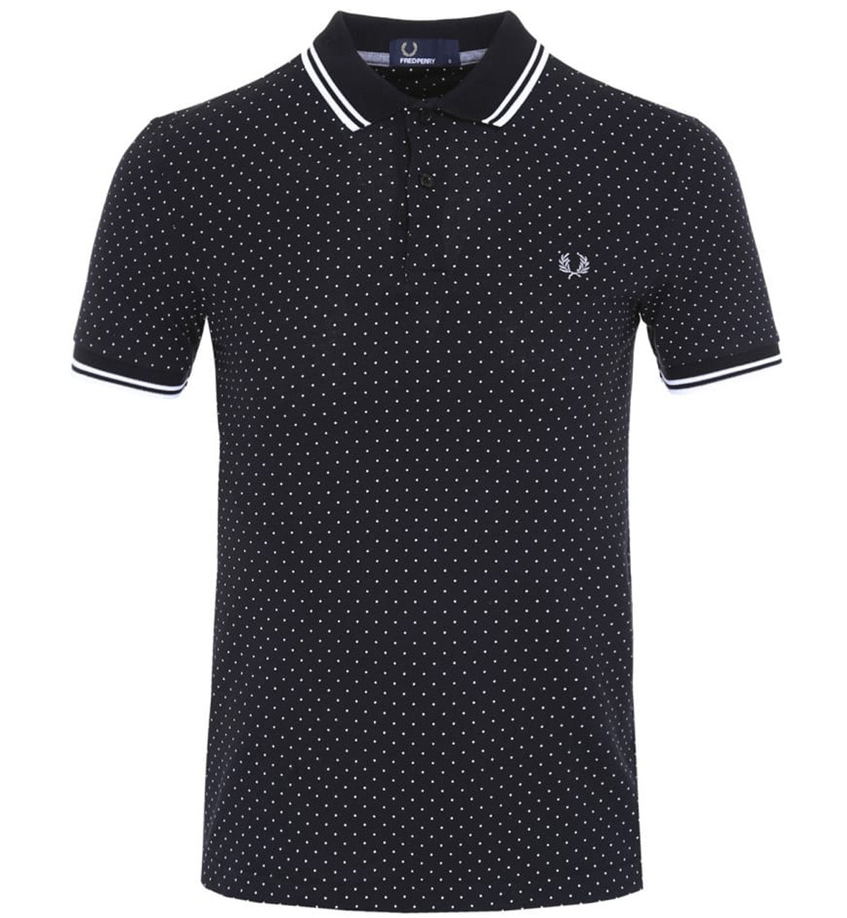 Fred Perry Printed Polka Dot Black Polo T-shirt