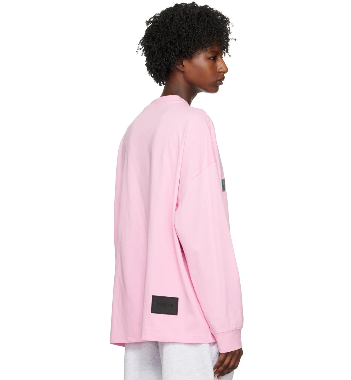WE11DONE Multi Logo Long Sleeve T-shirt (Pink)
