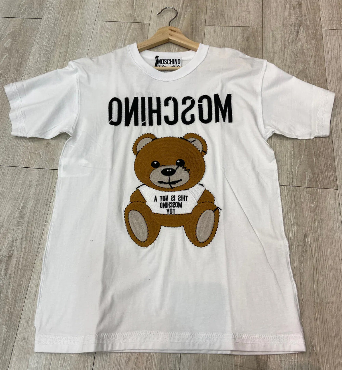 Moschino Embroidered Inside Out Teddy Bear T-Shirt (White)