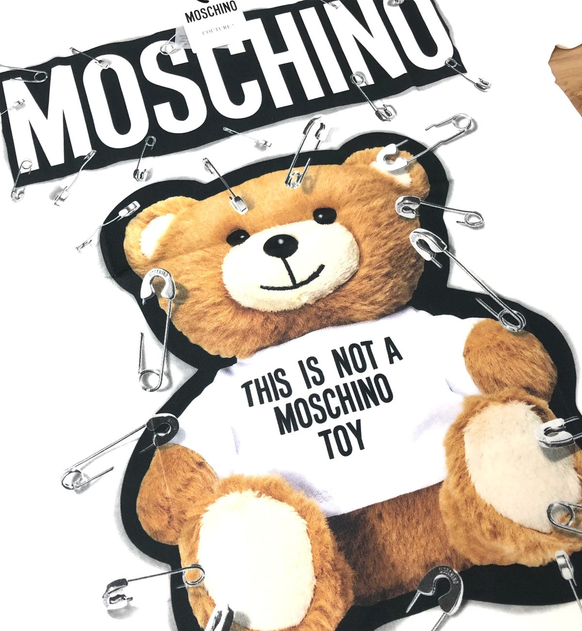 Moschino Safety Pin Oversized Bear T-Shirt