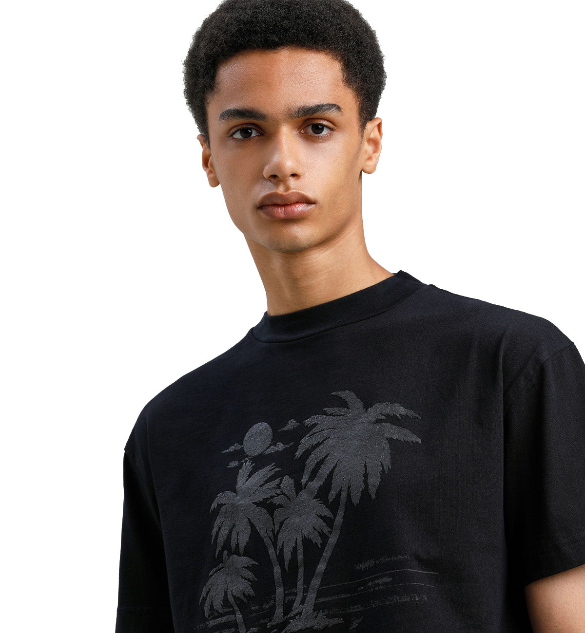 Palm Angels Grey Palm Tress T-Shirt (Black)