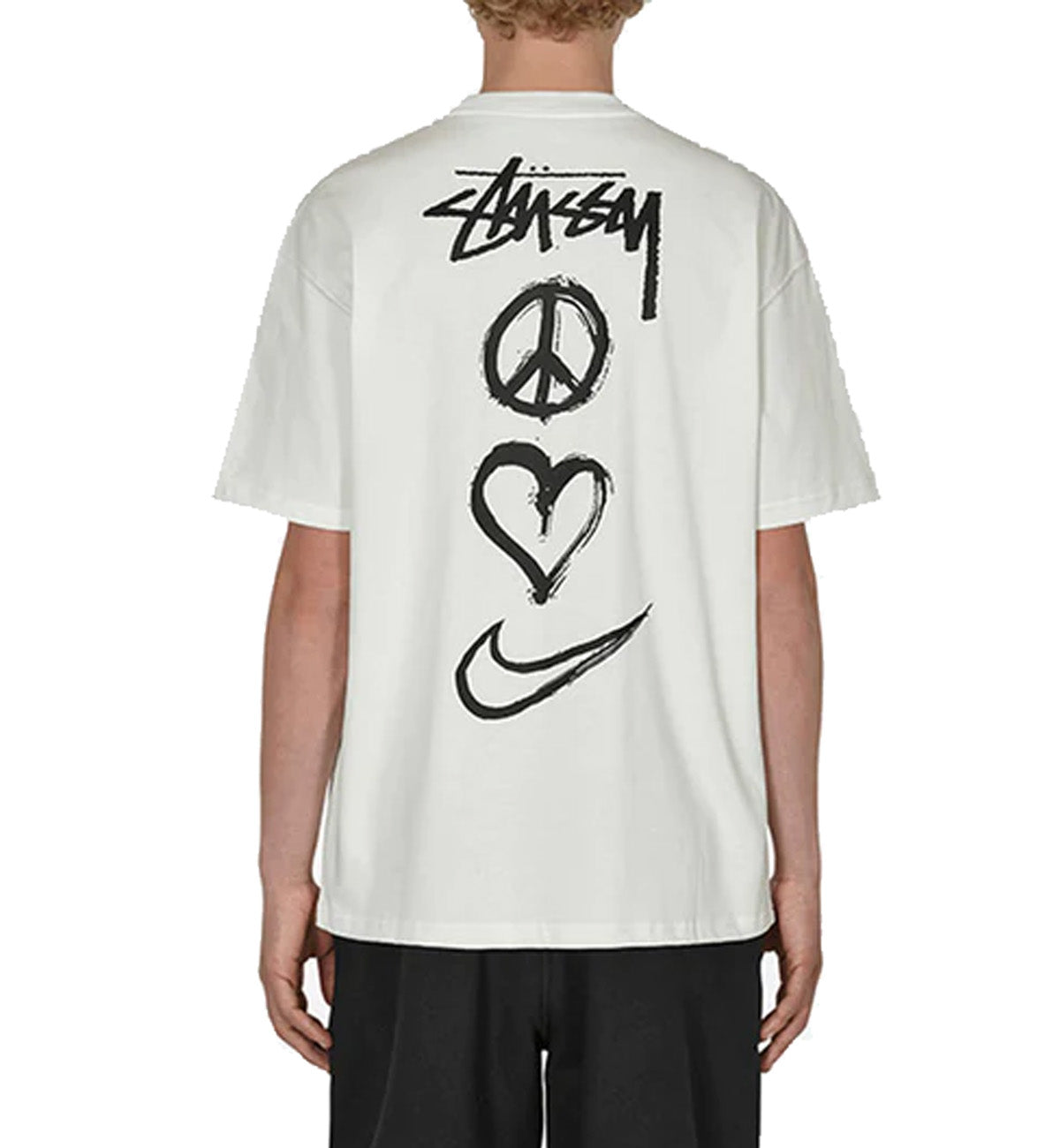 Stussy X Nike Peace Love Swoosh Shirt (White)
