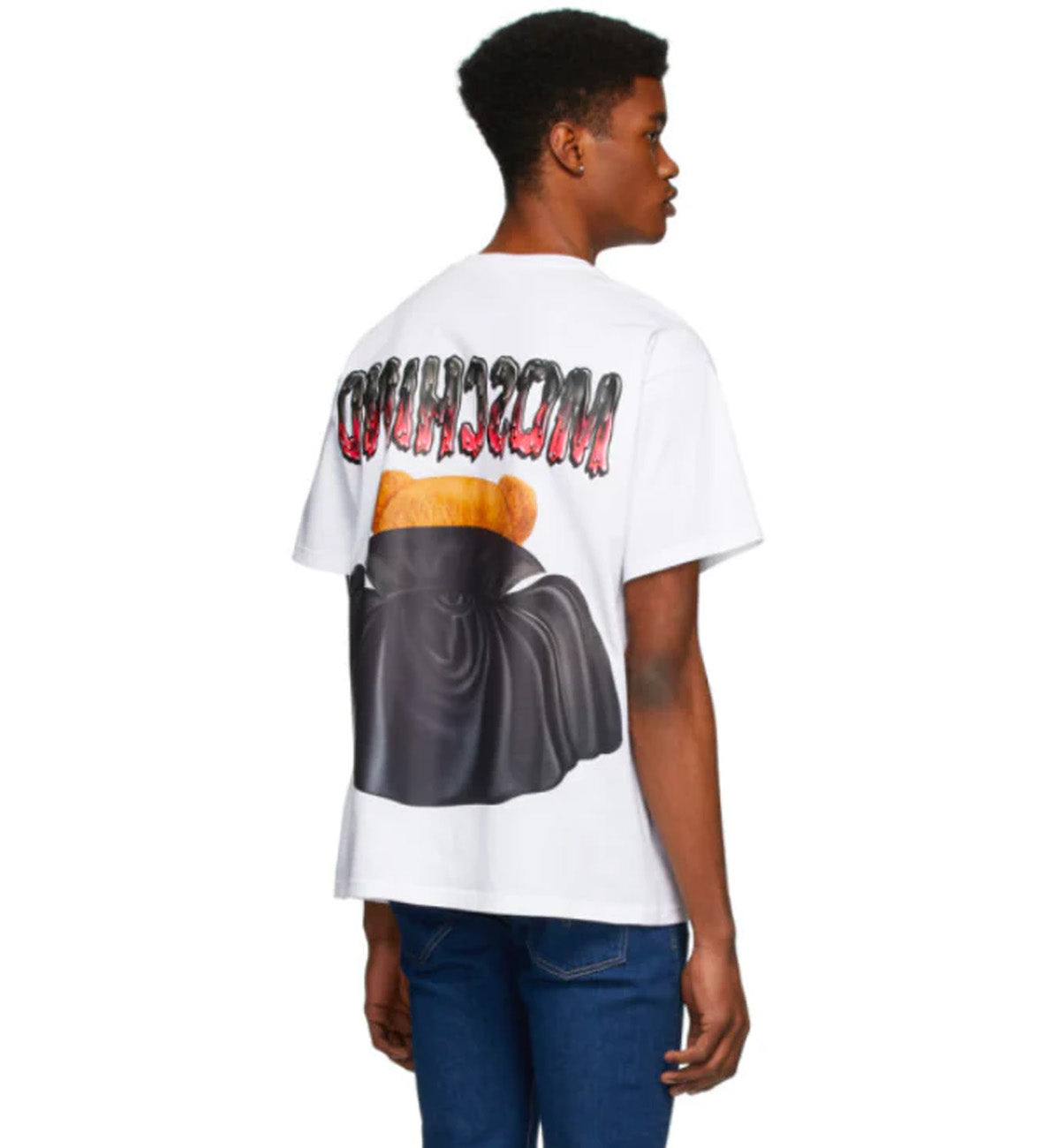 SUPERPROMO Moschino White Bat Teddy Bear T-Shirt (White)