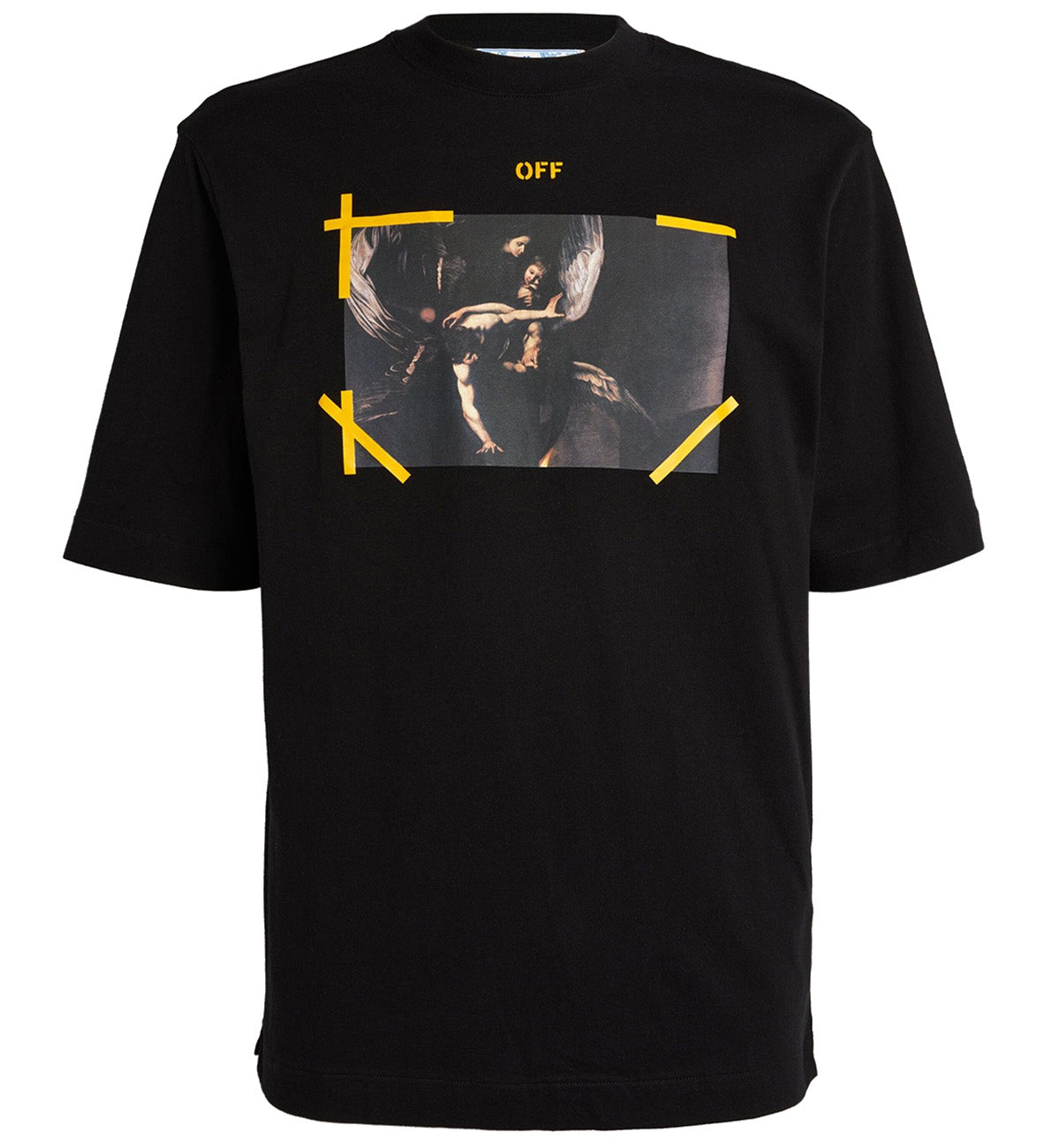 Off-White Yellow Line Caravaggio T-Shirt (Black)