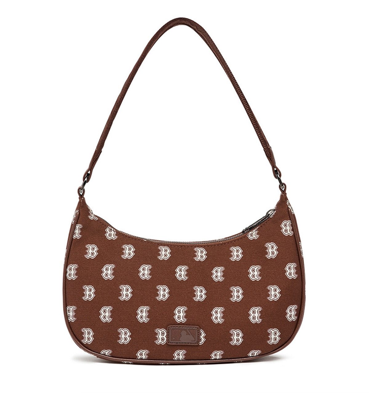 MLB Big Classic Monogram Jacquard L-Hobo Bag (Brown Blue)