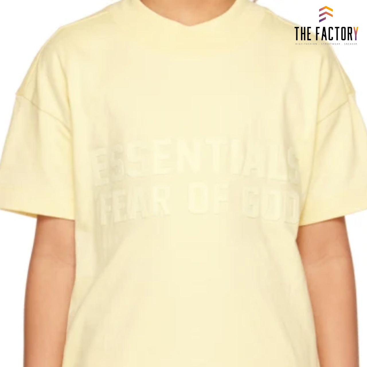 Fear of God Essentials Tee Big Flocked Logo 2022 (Canary)