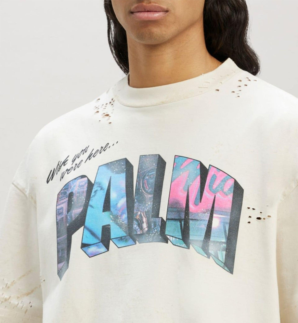 Palm Angels White 2023 Palm Sign-Print T-Shirt