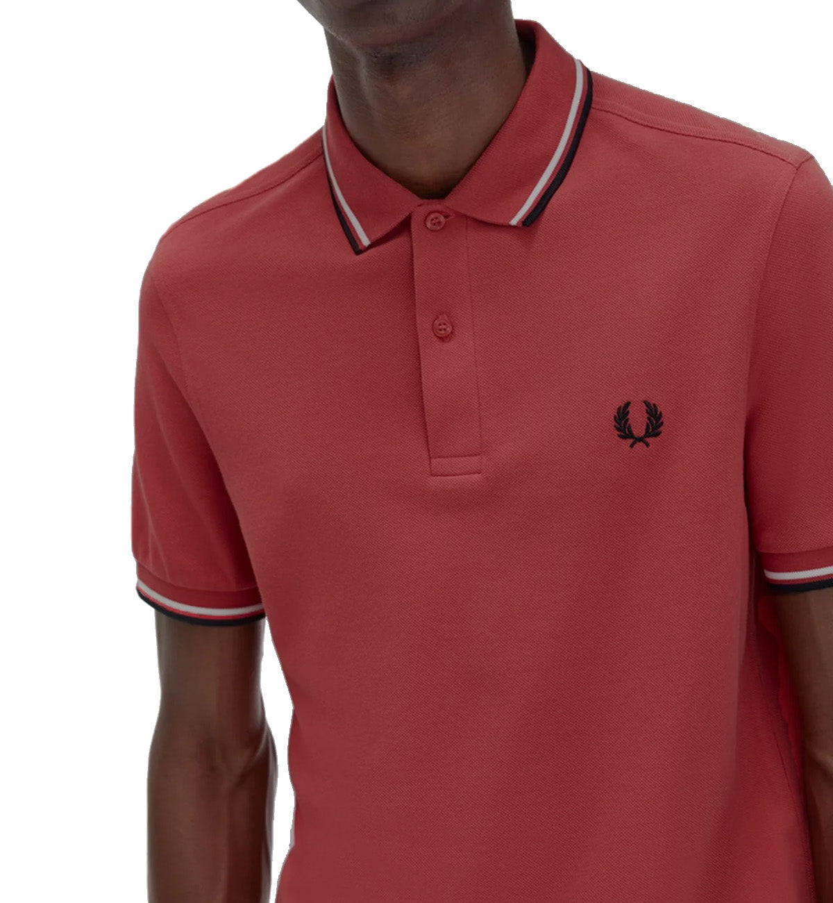 Fred Perry Black White Stripe Maroon Polo Shirt