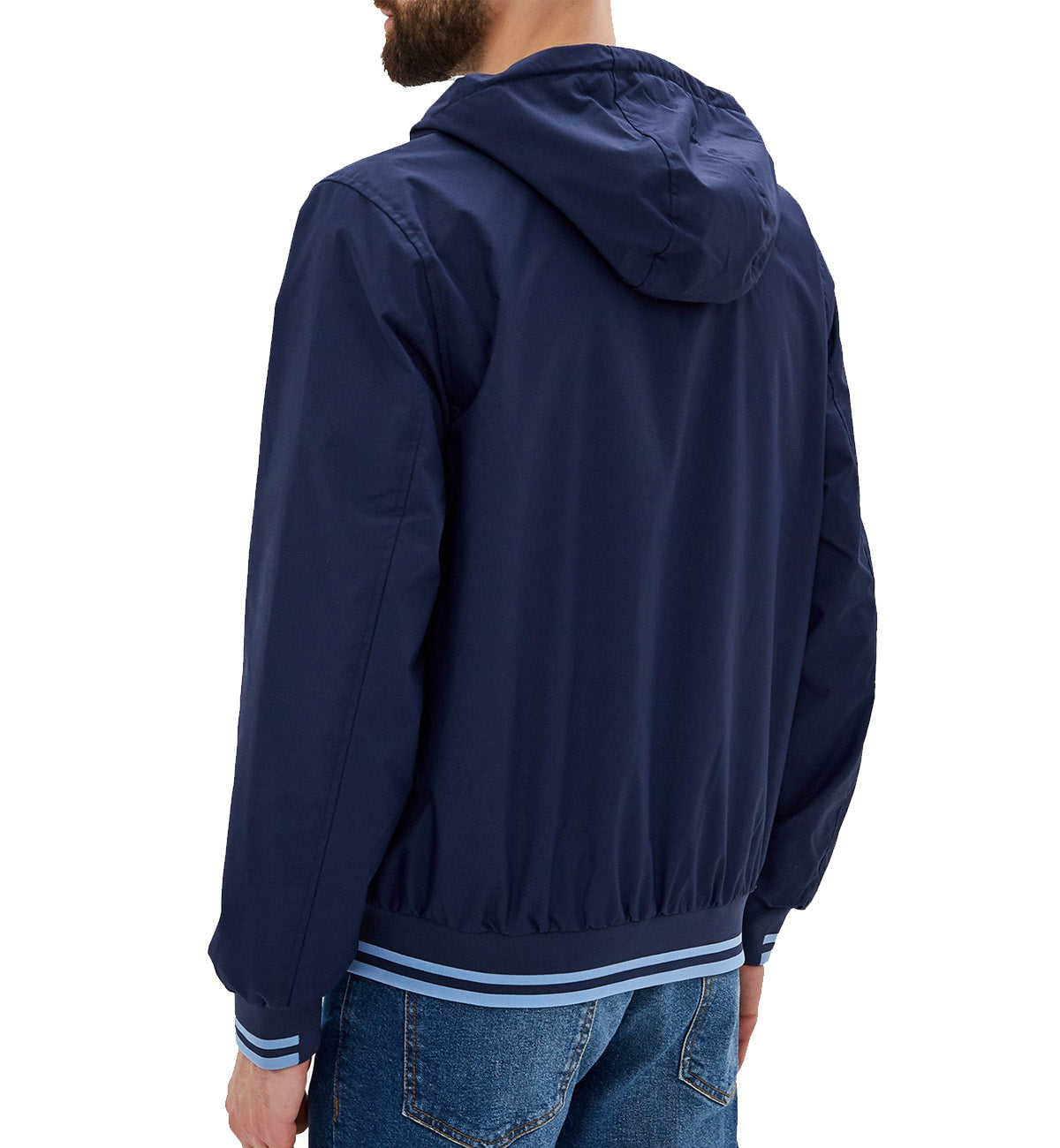 Fred Perry Tipped Hooded Sports Carbon Blue Jacket