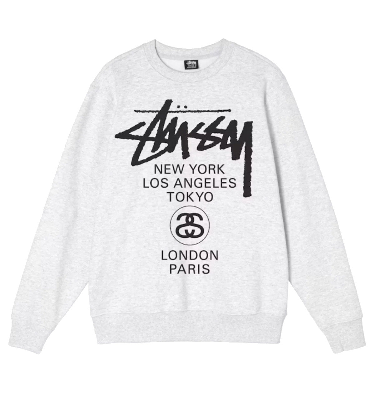 Stussy World Tour Crewneck Sweatshirt (Grey)