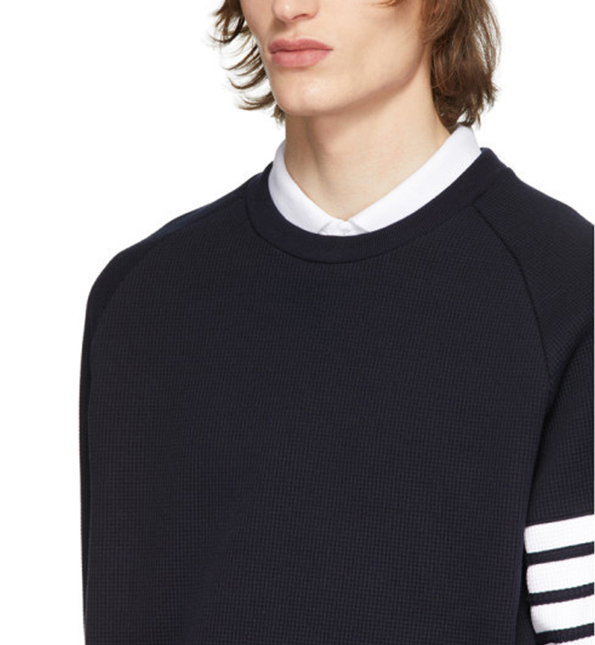 Thom Browne 4 Bar Raglan Crew Sweatshirt (Black)