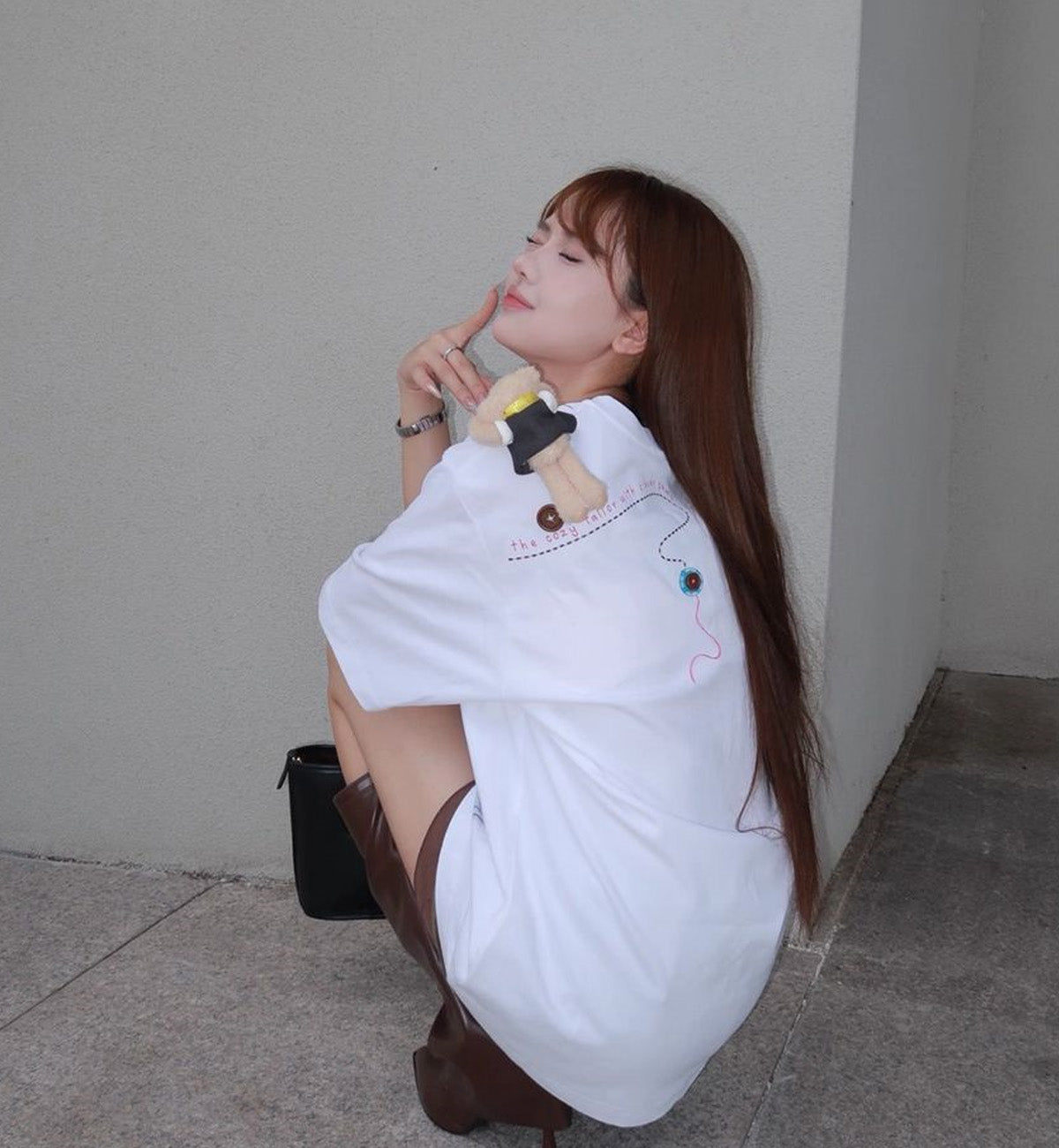 13DE MARZO Tailor Bear Printing T-shirt (White)