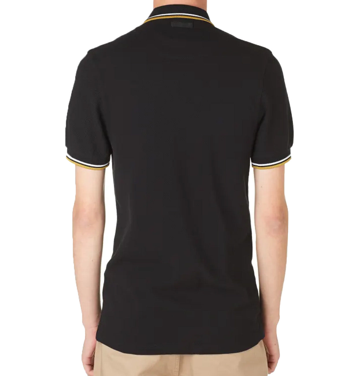 Fred Perry Yellow White Stripe Black Polo Shirt