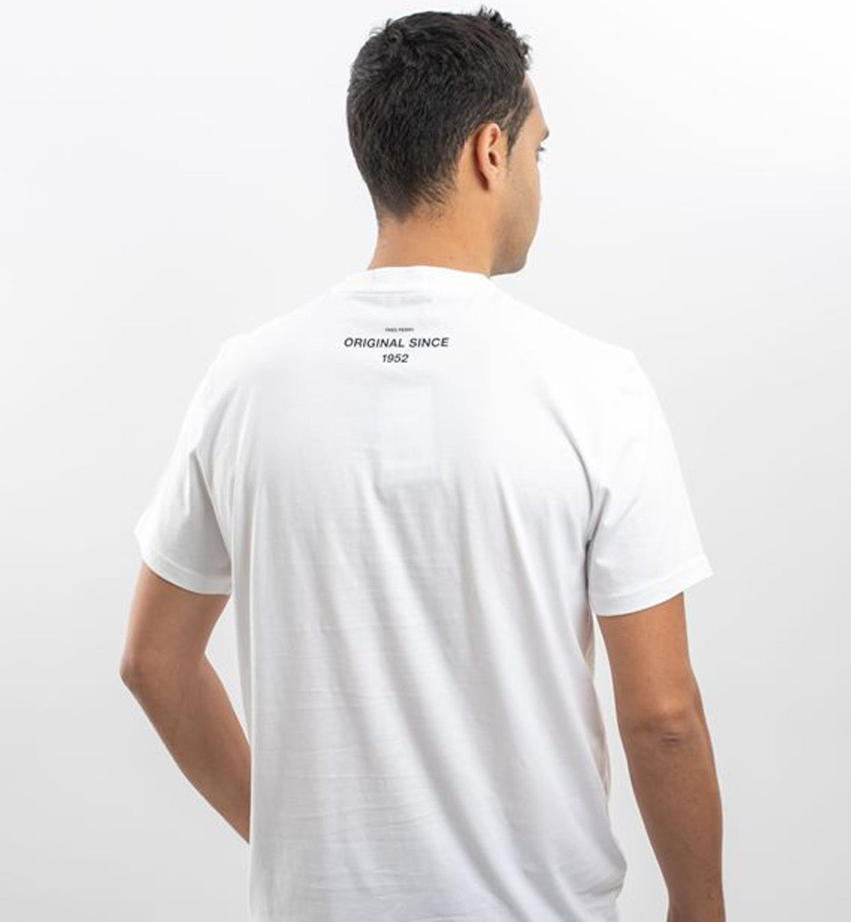 Fred Perry Black Glitched Laurel Wreath Tee (Red Logo)