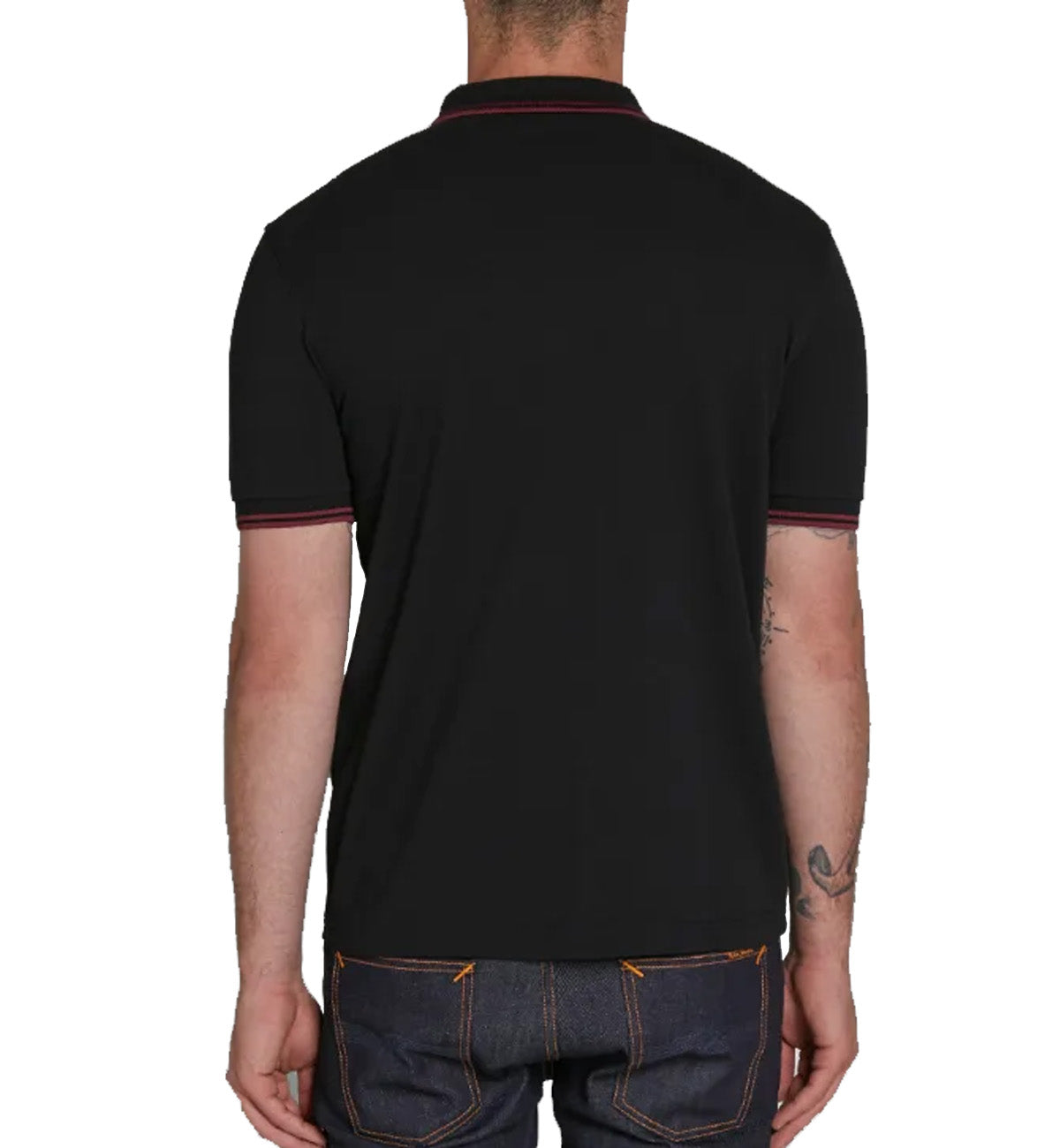 Fred Perry Red Double Stripe Navy Polo Shirt
