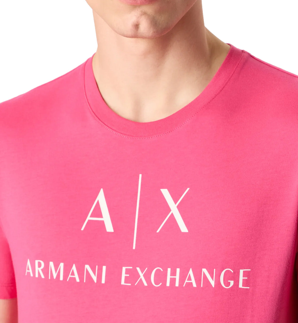 Armani Exchange Slim Fit Center Logo Tee (Pink)