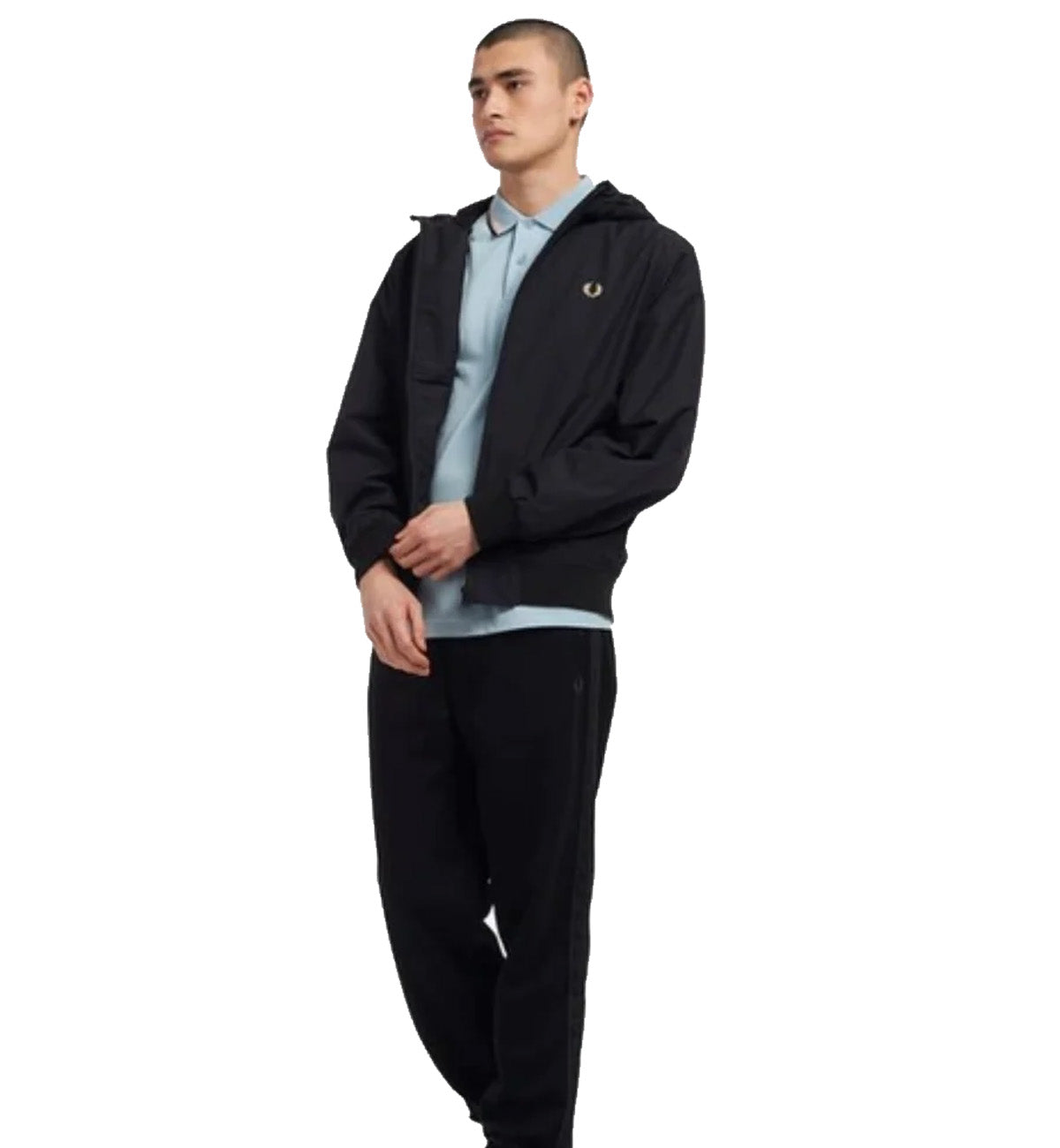 Fred Perry Padded Hooded Sports Black Jacket
