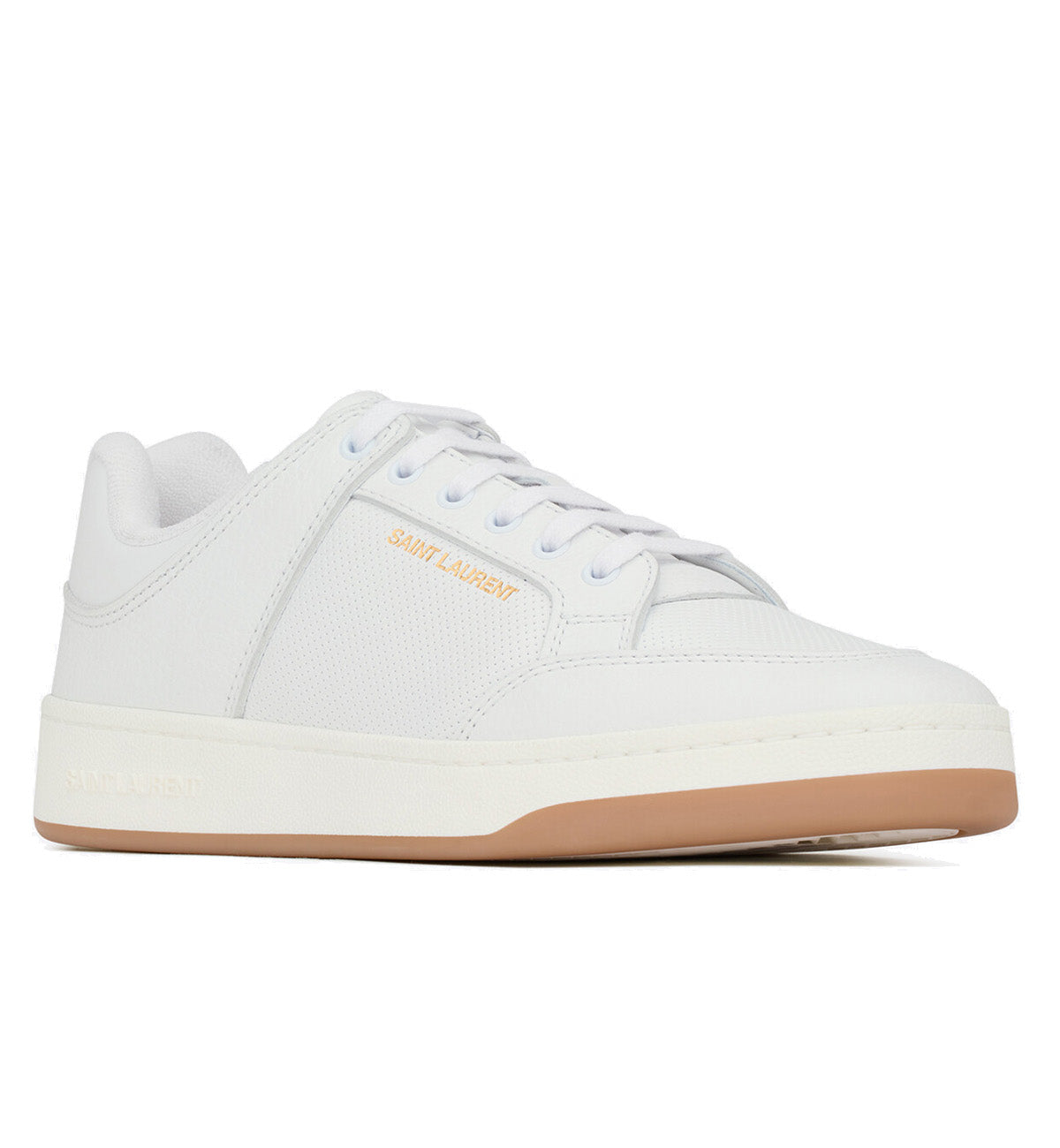 Saint Laurent Perforated Sneaker White & Gold