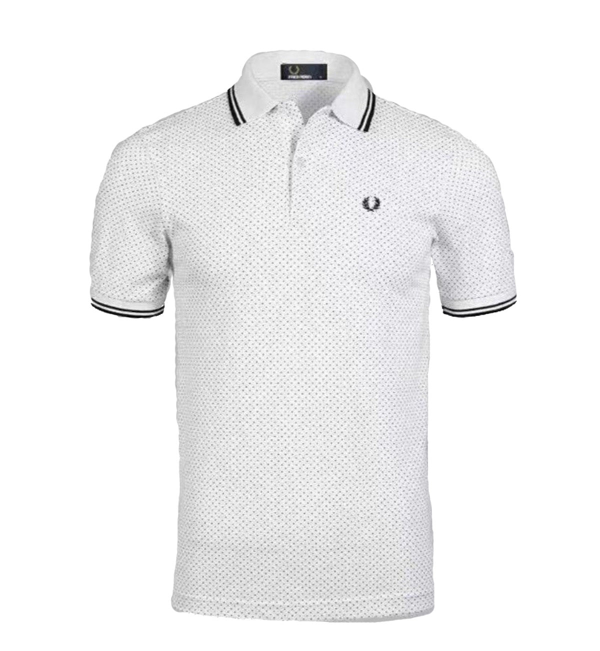 Fred Perry Printed Polka Dot White Polo T-shirt