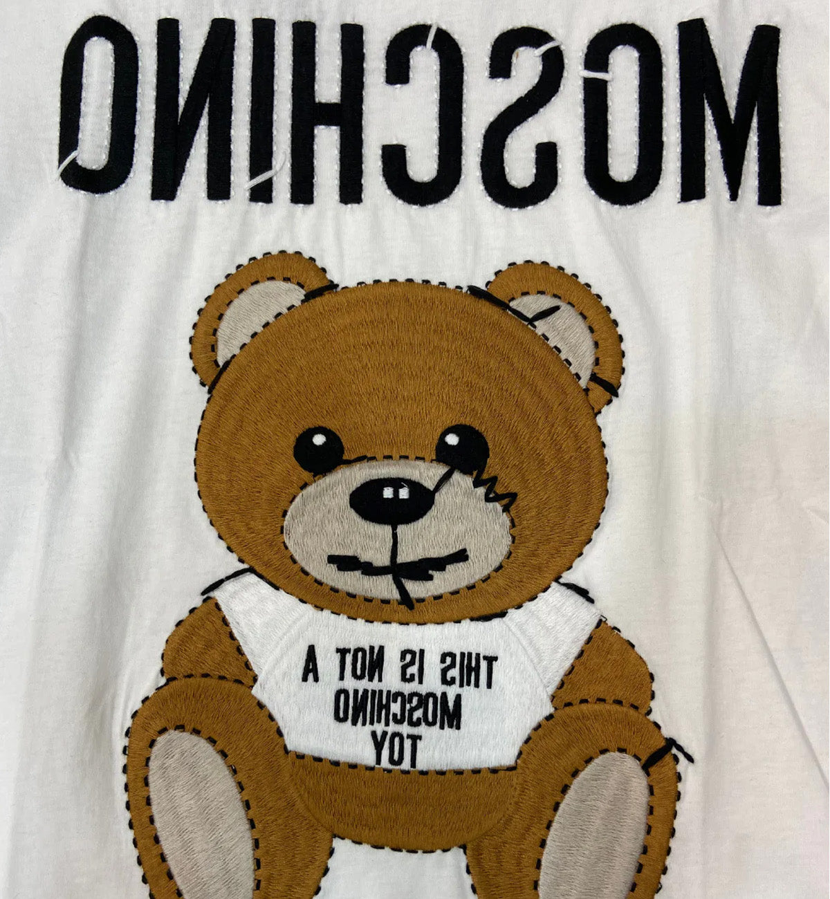 Moschino Embroidered Inside Out Teddy Bear T-Shirt (White)