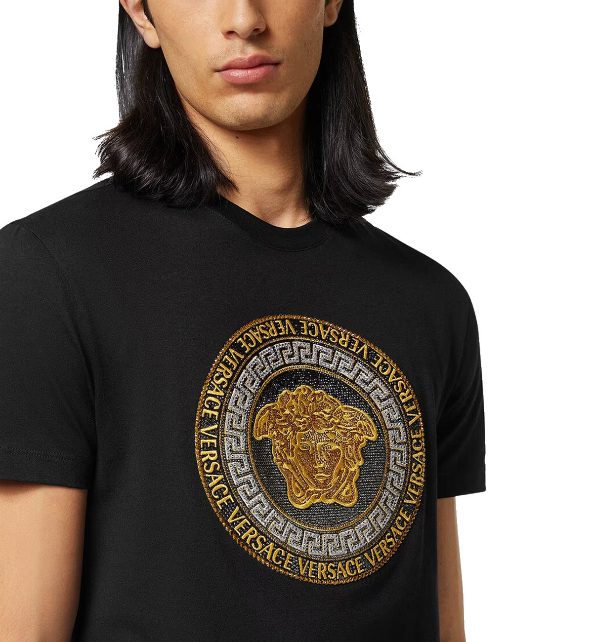 Versace Crystal Round Medusa (Black)
