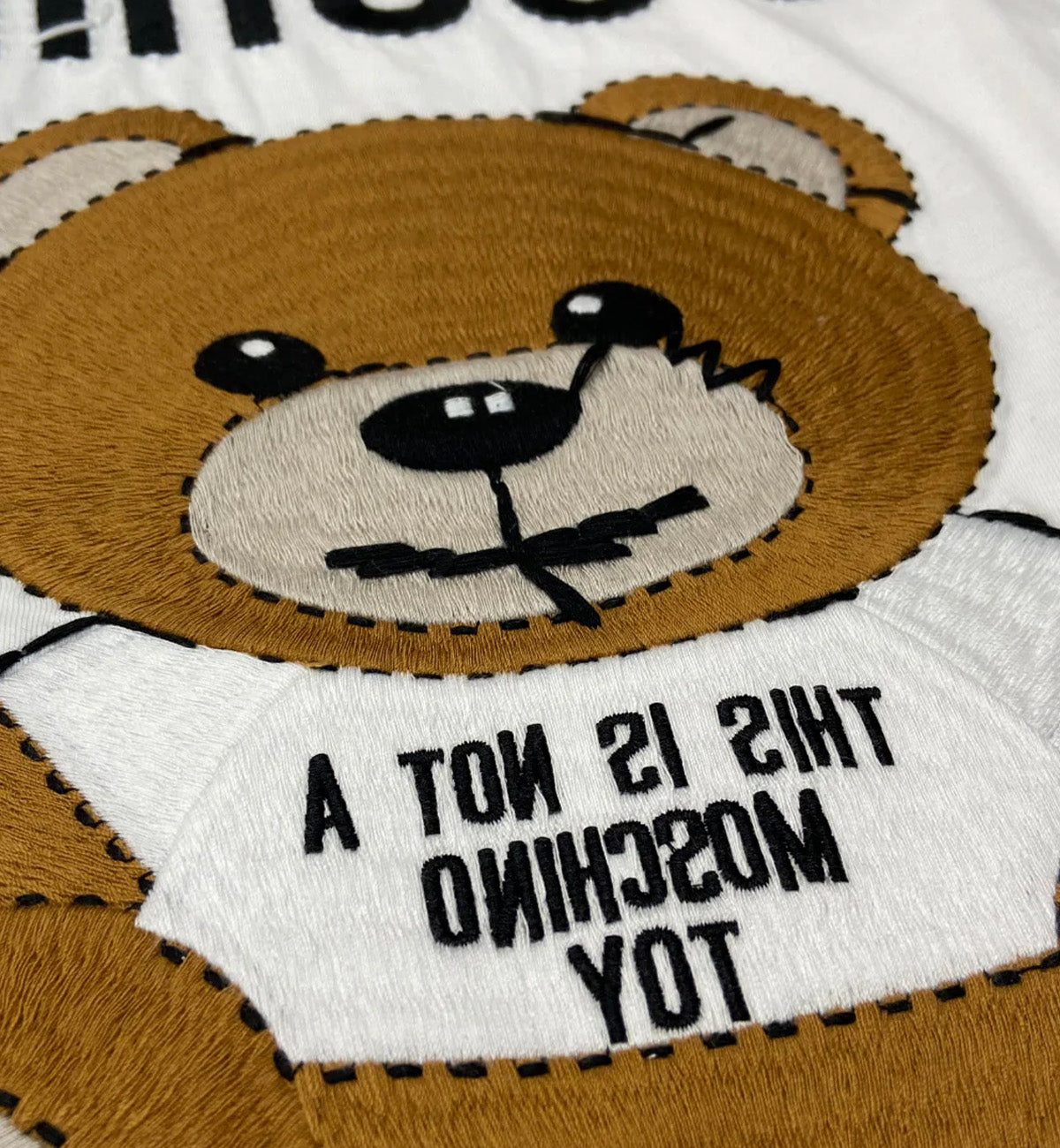 Moschino Embroidered Inside Out Teddy Bear T-Shirt (White)