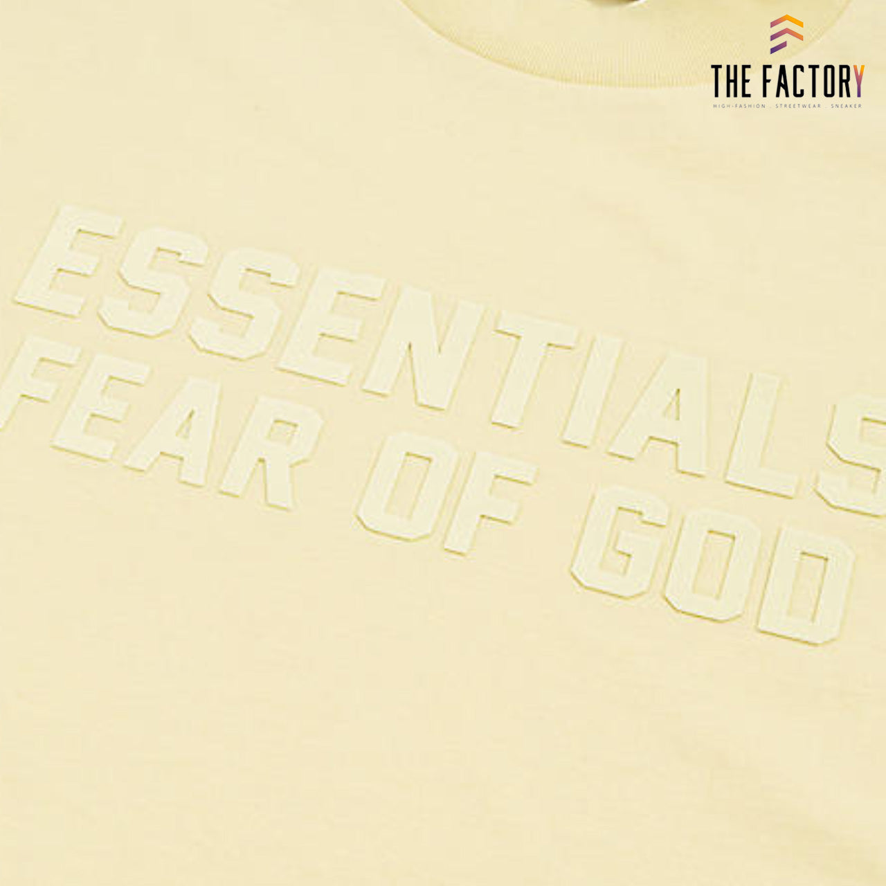 Fear of God Essentials Tee Big Flocked Logo 2022 (Canary)