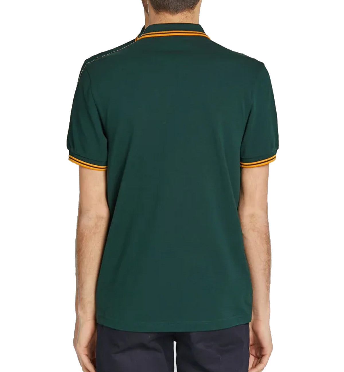 Fred Perry Yellow Double Stripe Green Polo Shirt