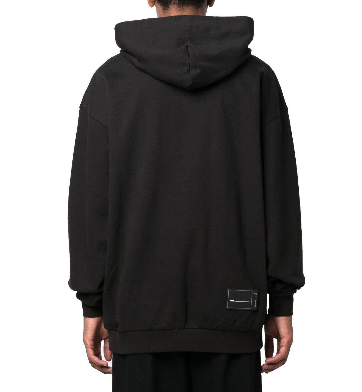 WE11DONE Multiple Front Logo Cotton Hoodie (Black)
