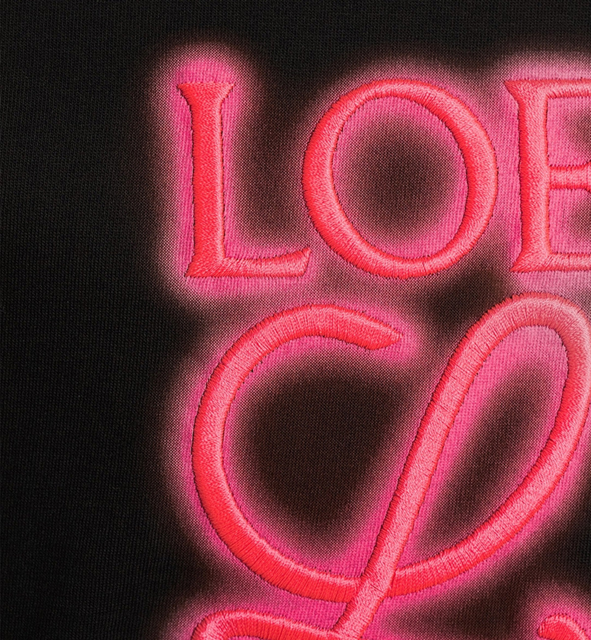 Loewe Cotton T-Shirt With Neon Logo (Black)