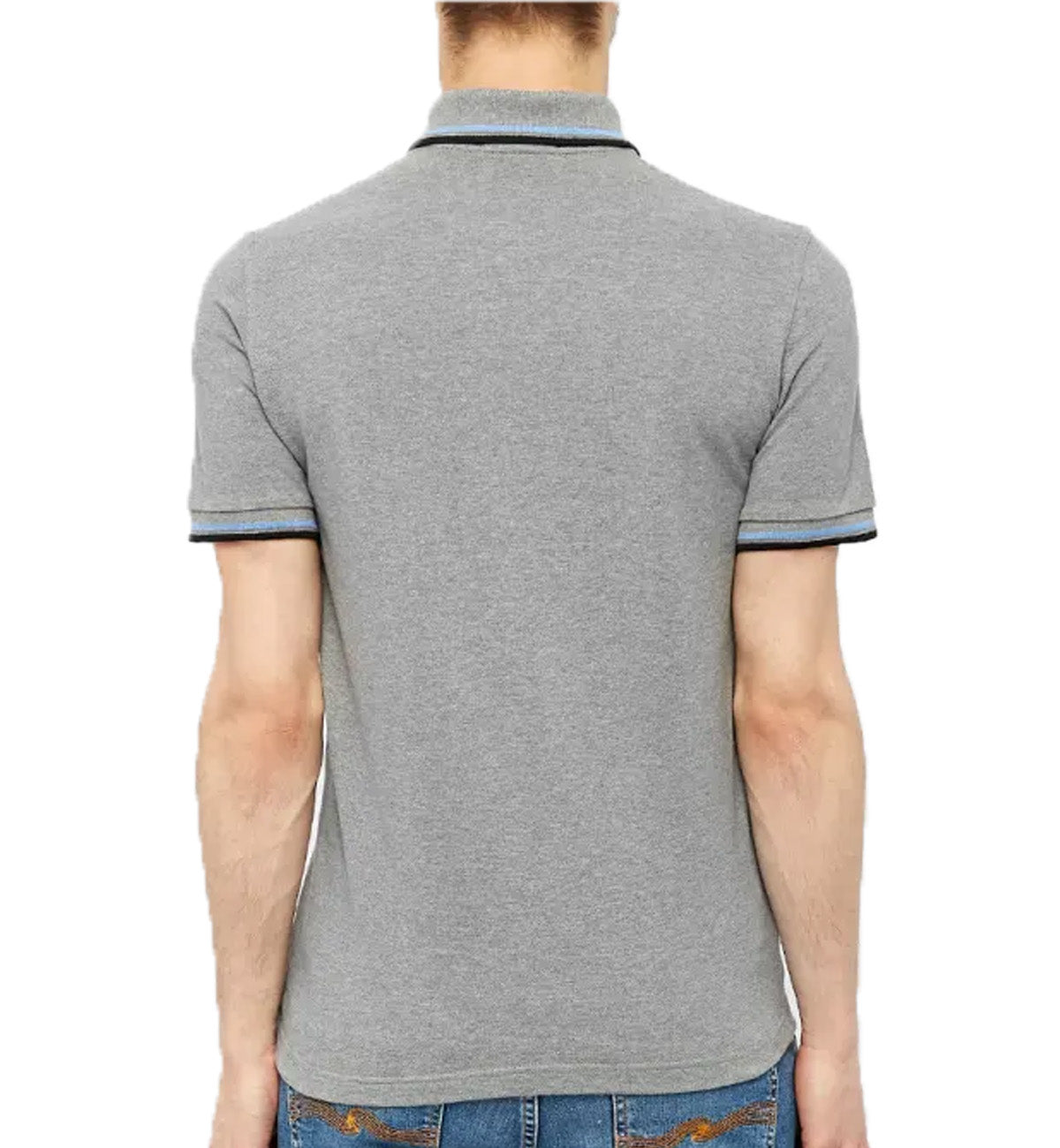 Fred Perry Black Cyan Stripe Grey Polo Shirt