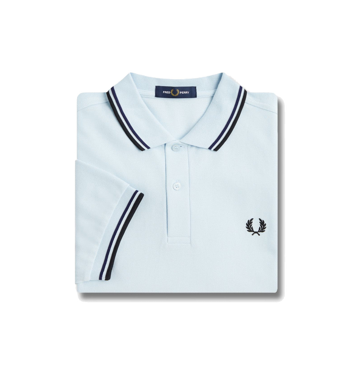 Fred Perry Black Double Stripe Light Ice Polo Shirt