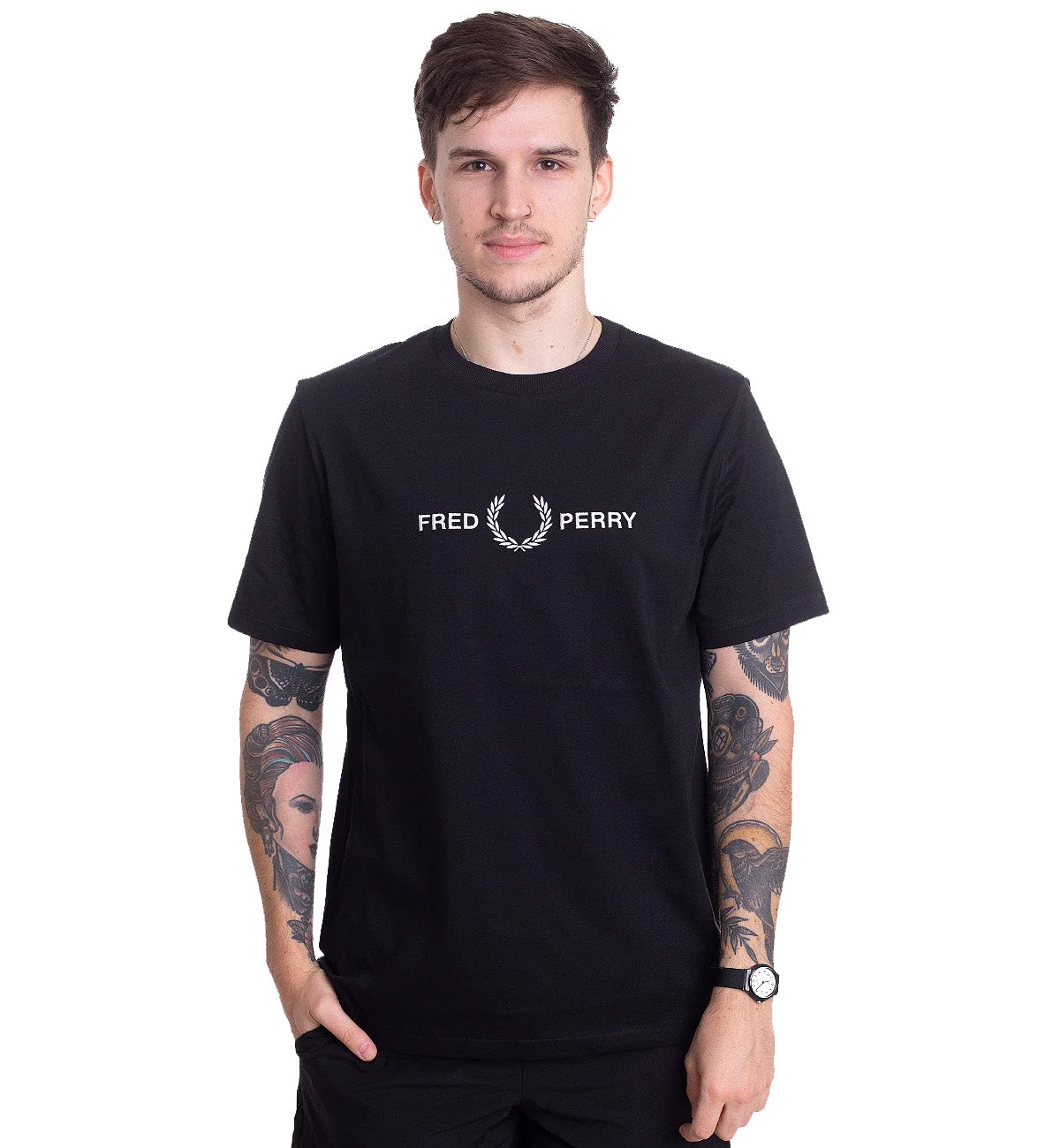 Fred Perry Signature Logo T-Shirt (Black)