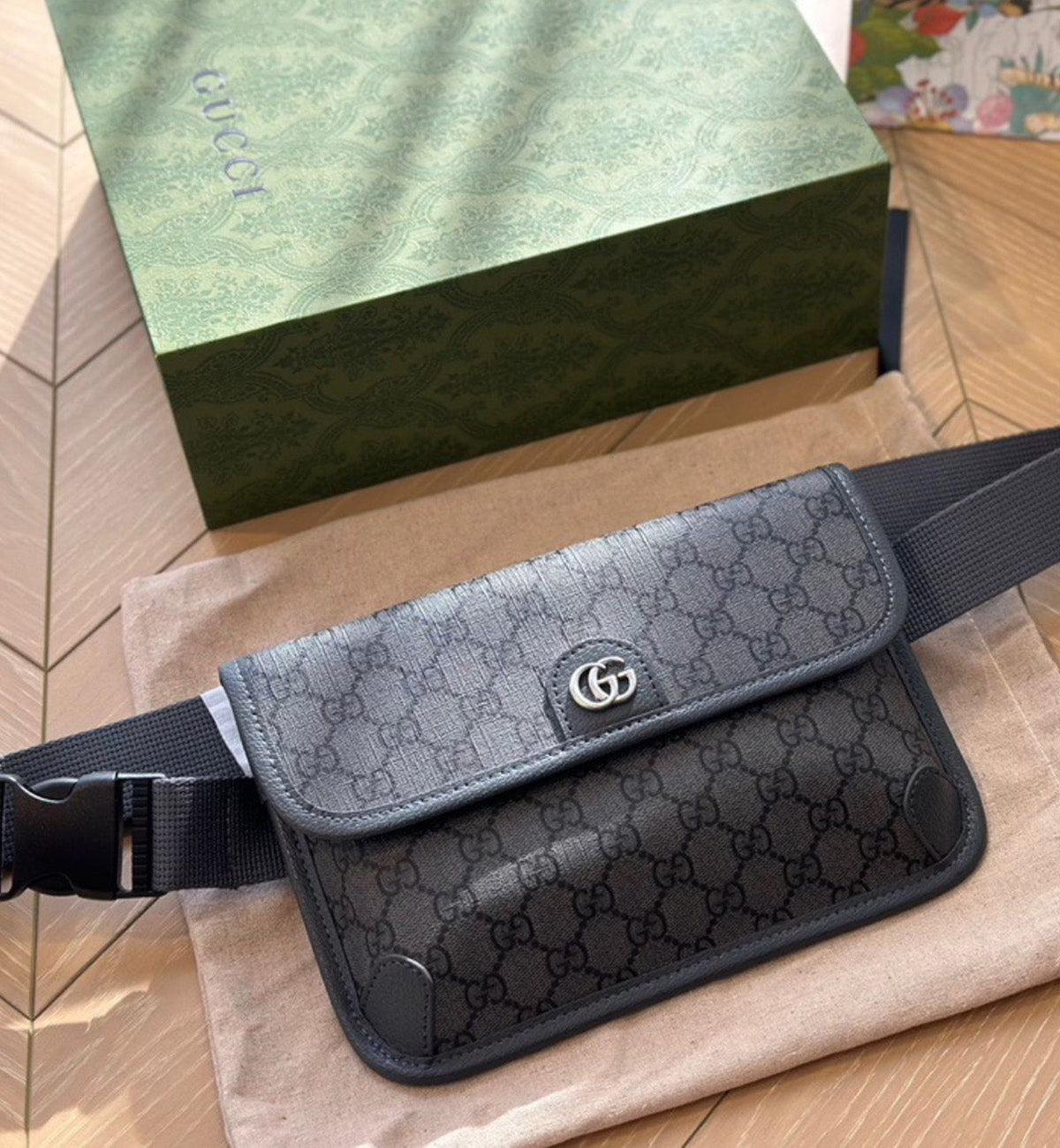 Gucci Small Ophidia GG Belt Bag (Grey)
