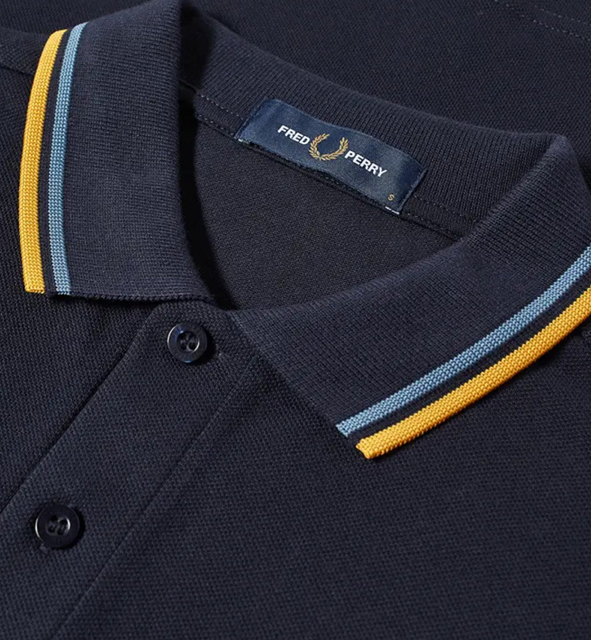 Fred Perry Golden Blue Stripe Midnight Blue Polo Shirt