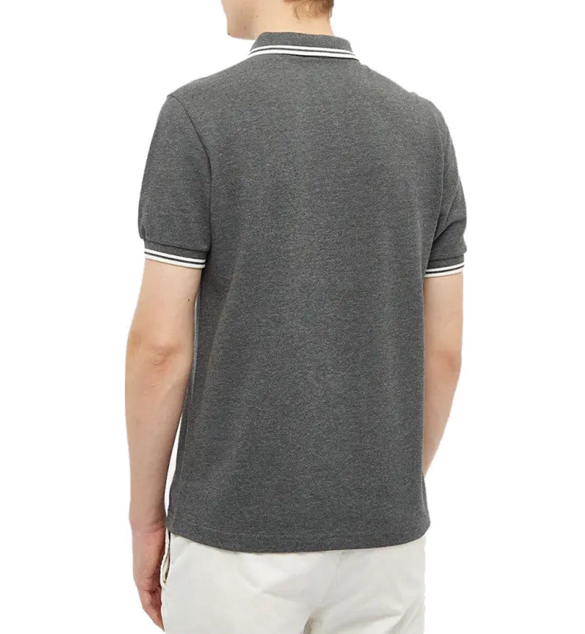 Fred Perry White Double Stripe Dark Grey Polo Shirt