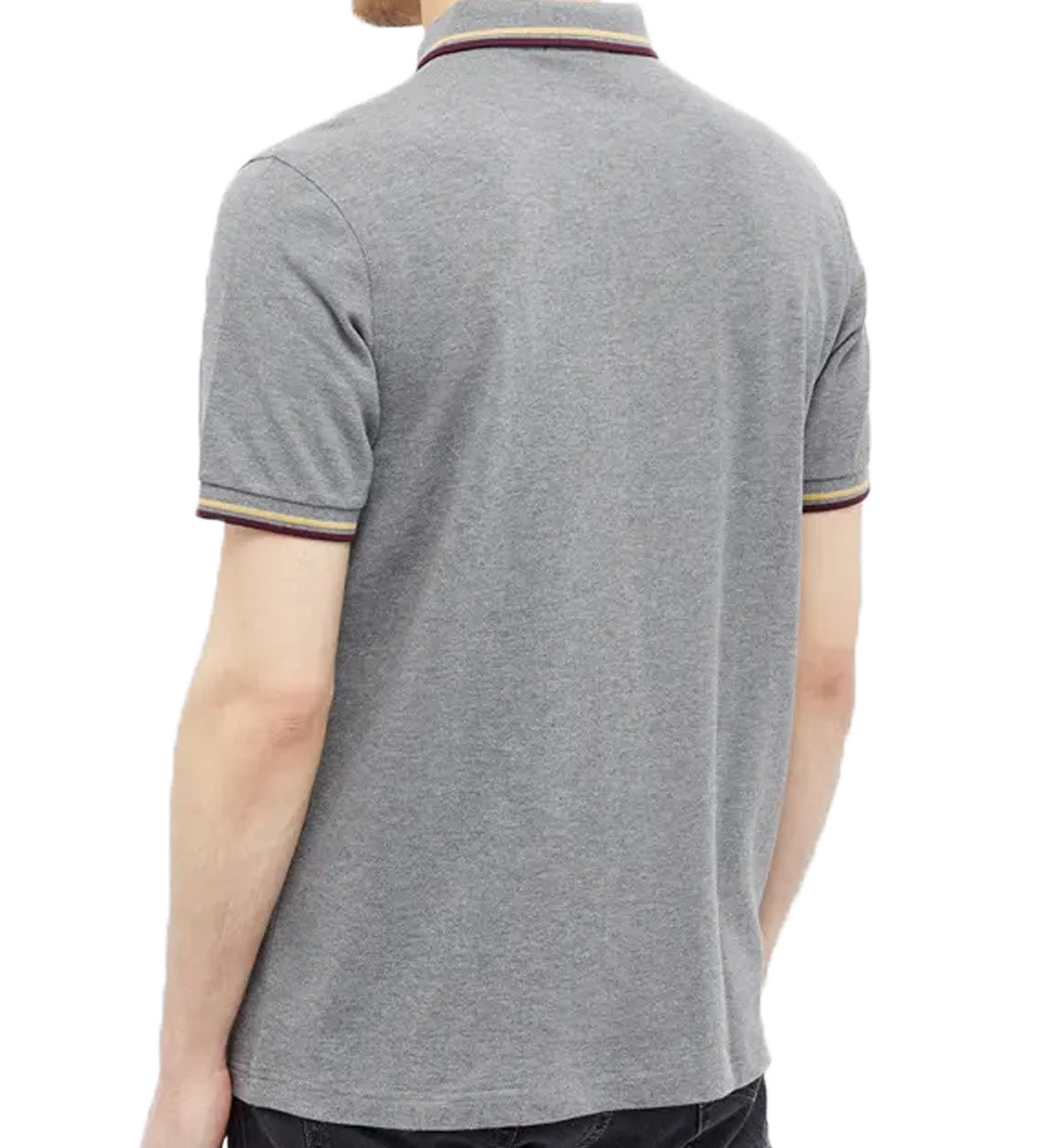 Fred Perry Plum Yellow Stripe Grey Polo Shirt