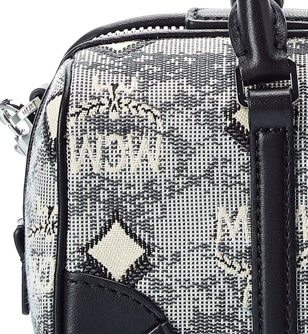 MCM Vintage Jacquard Monogram Boston Bag (Grey)