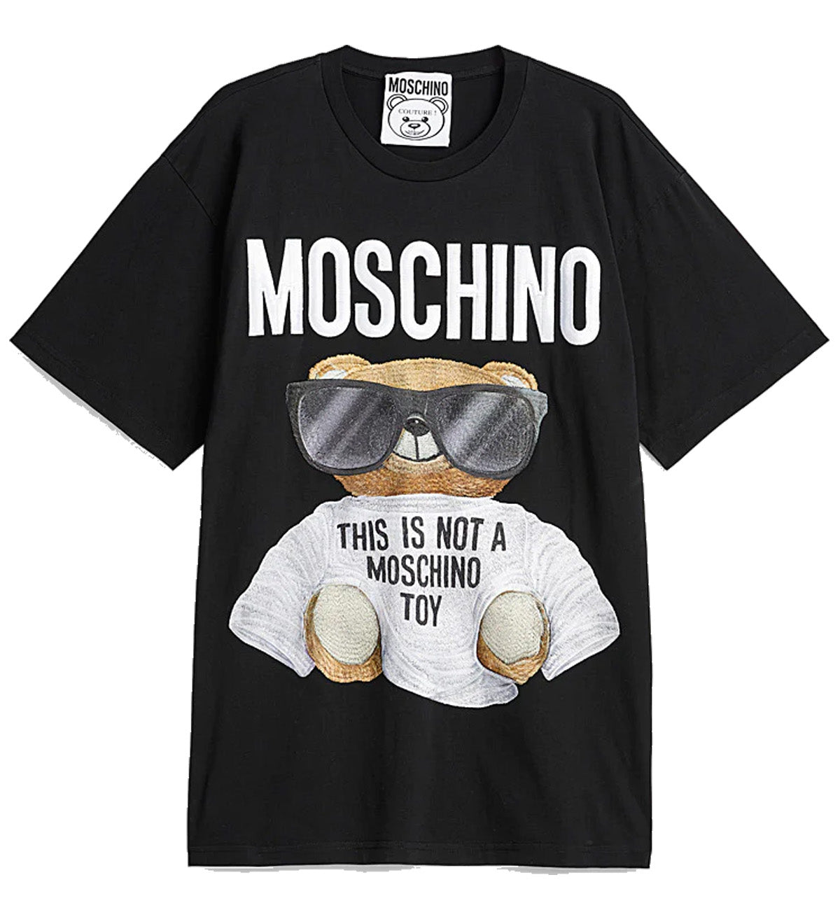 Moschino Black Micro Embroidered Teddy Bear T-Shirt