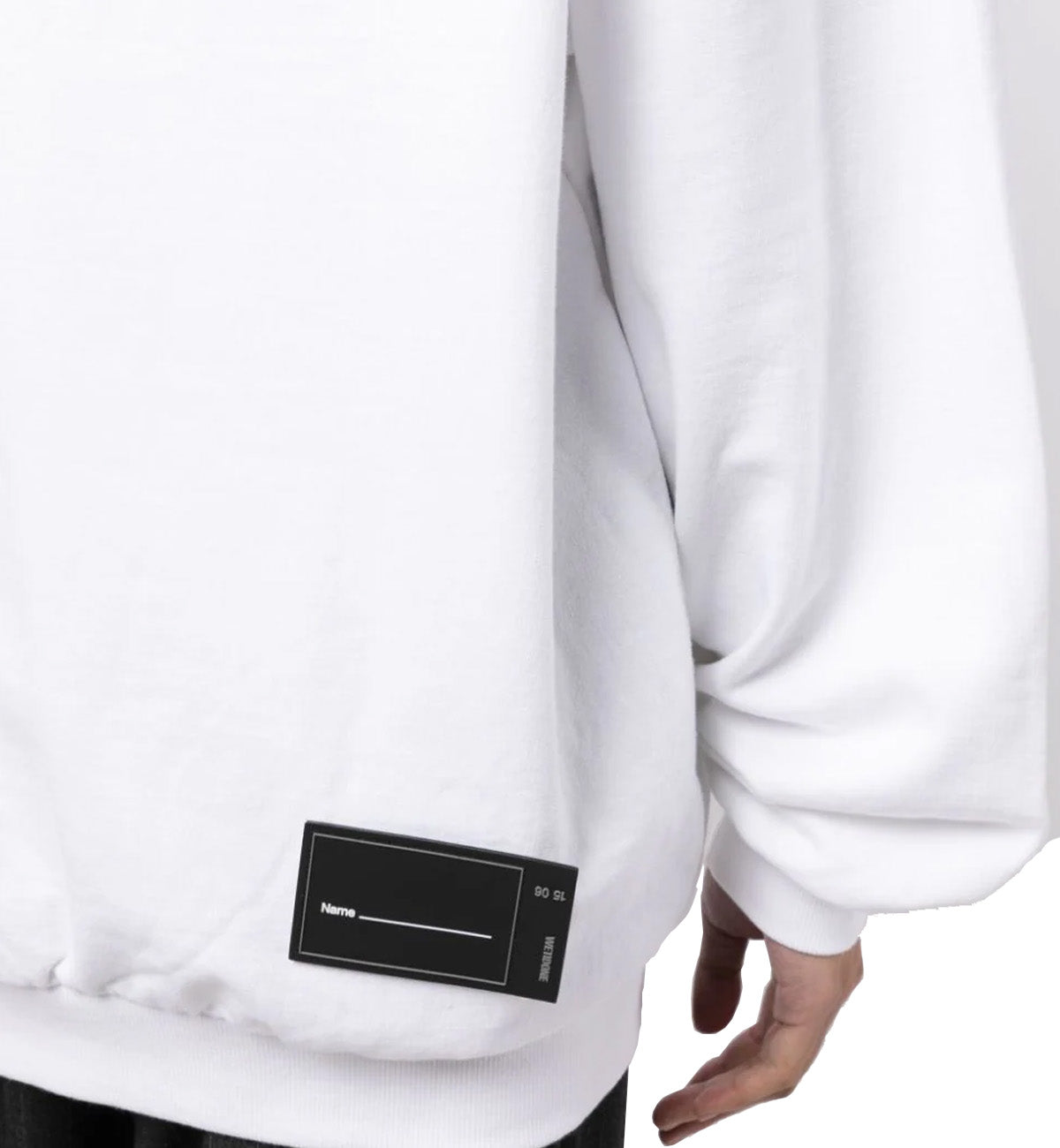 WE11DONE Multiple Front Logo Cotton Hoodie (White)