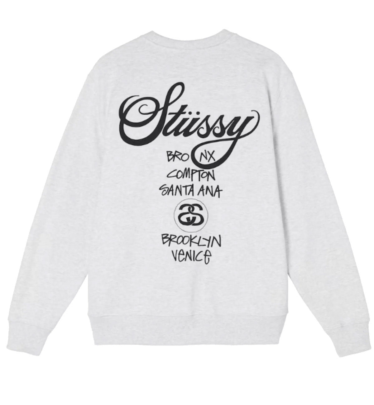 Stussy World Tour Crewneck Sweatshirt (Grey)
