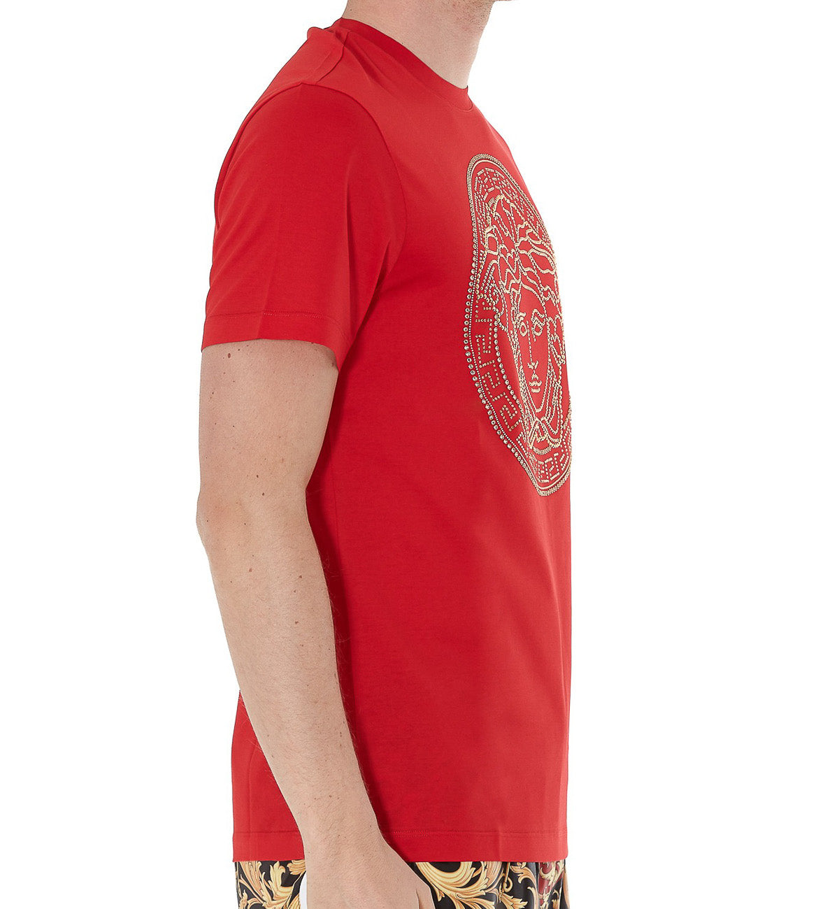 Versace Gold-tone Medusa Head Tee (Red)